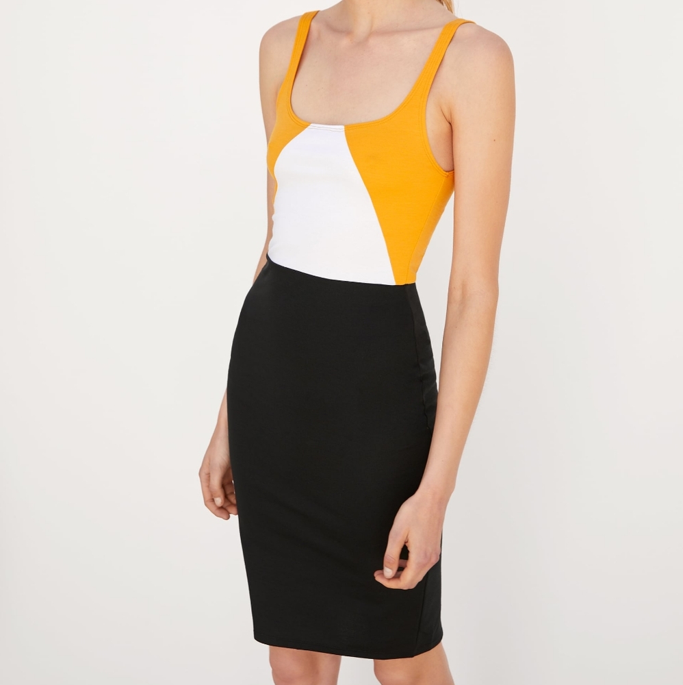 NWT, ZARA Color Block Pencil Dress